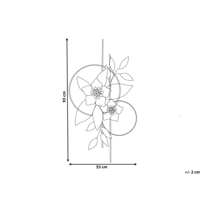 Iron Flower Wall Art Multicolor Handmade Vertical Decor