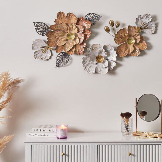 Wall Decor Iron Handmade 3D Multicolour Floral Leaves Blooms