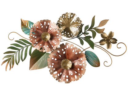 Studio Multicolor Metal Wall Art Handmade Floral Composition Modern Home Decor
