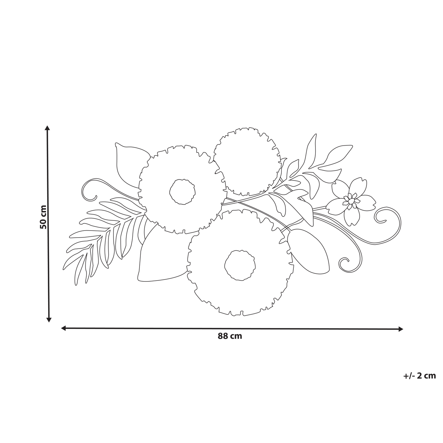 Studio Multicolor Metal Wall Art Handmade Floral Composition Modern Home Decor