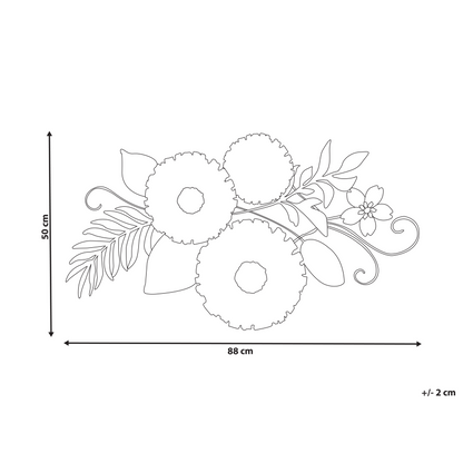 Studio Multicolor Metal Wall Art Handmade Floral Composition Modern Home Decor