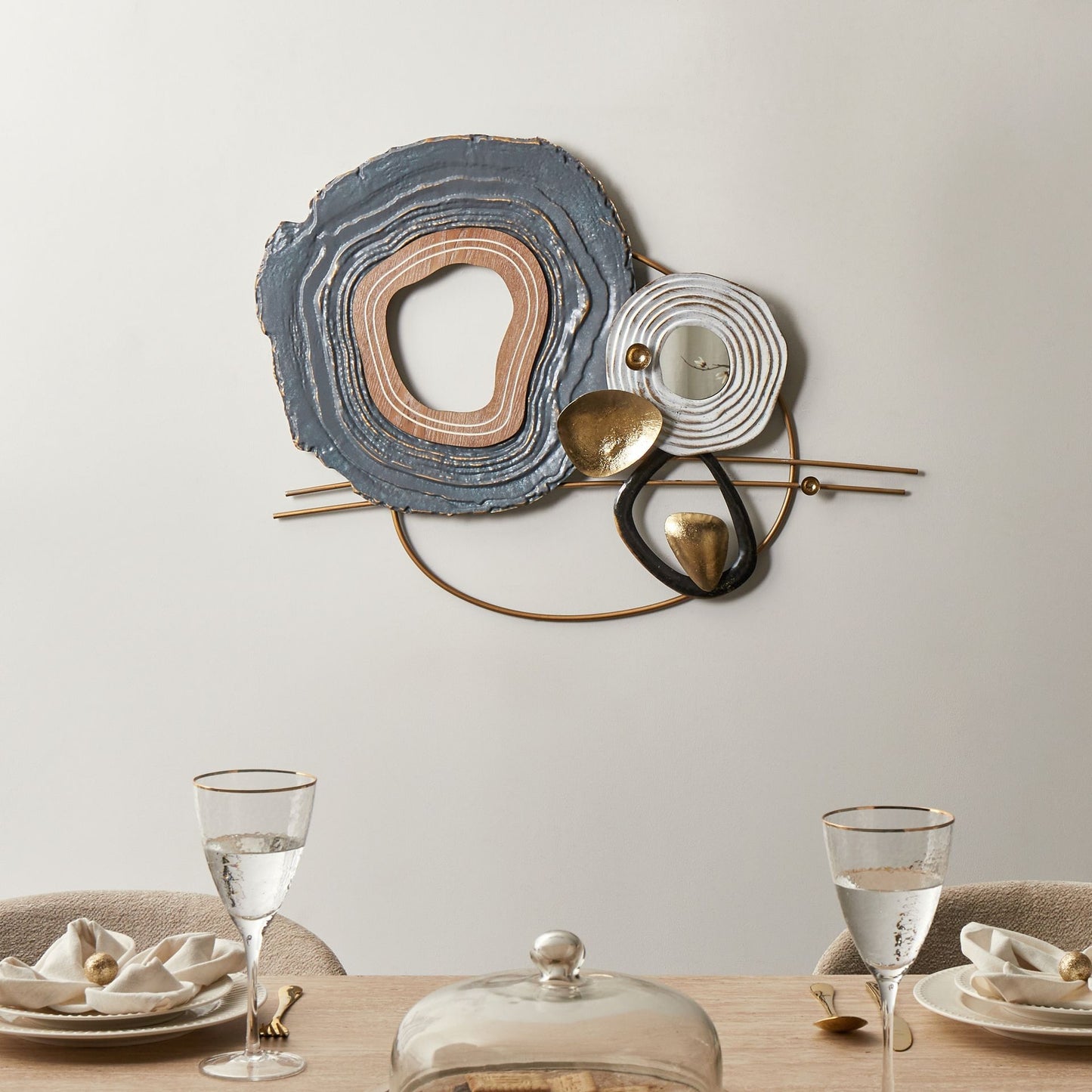 Modern Wall Decor Multicolour Iron Art Hand Painted Metal Sculpture