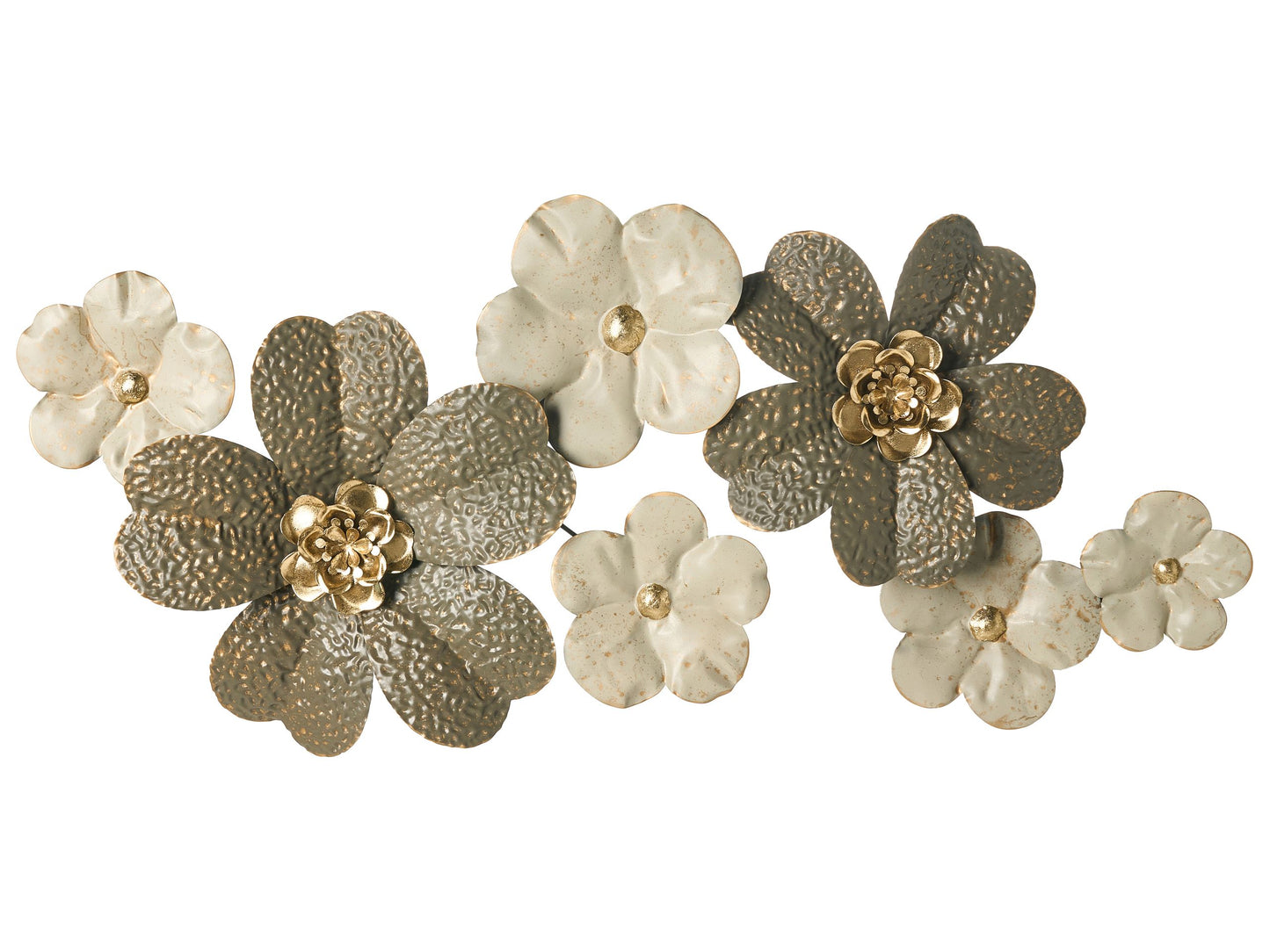 Beige Gold Iron Wall Decor Handmade Floral Accent