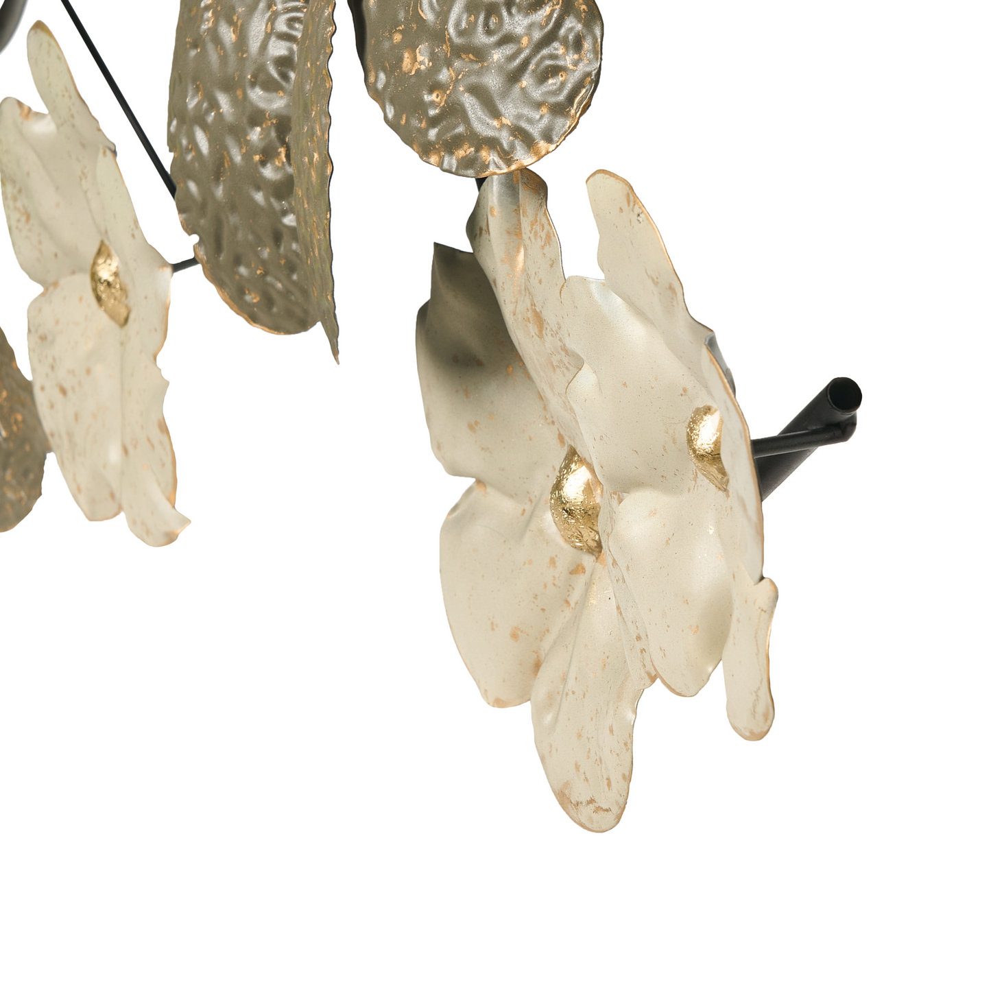 Beige Gold Iron Wall Decor Handmade Floral Accent