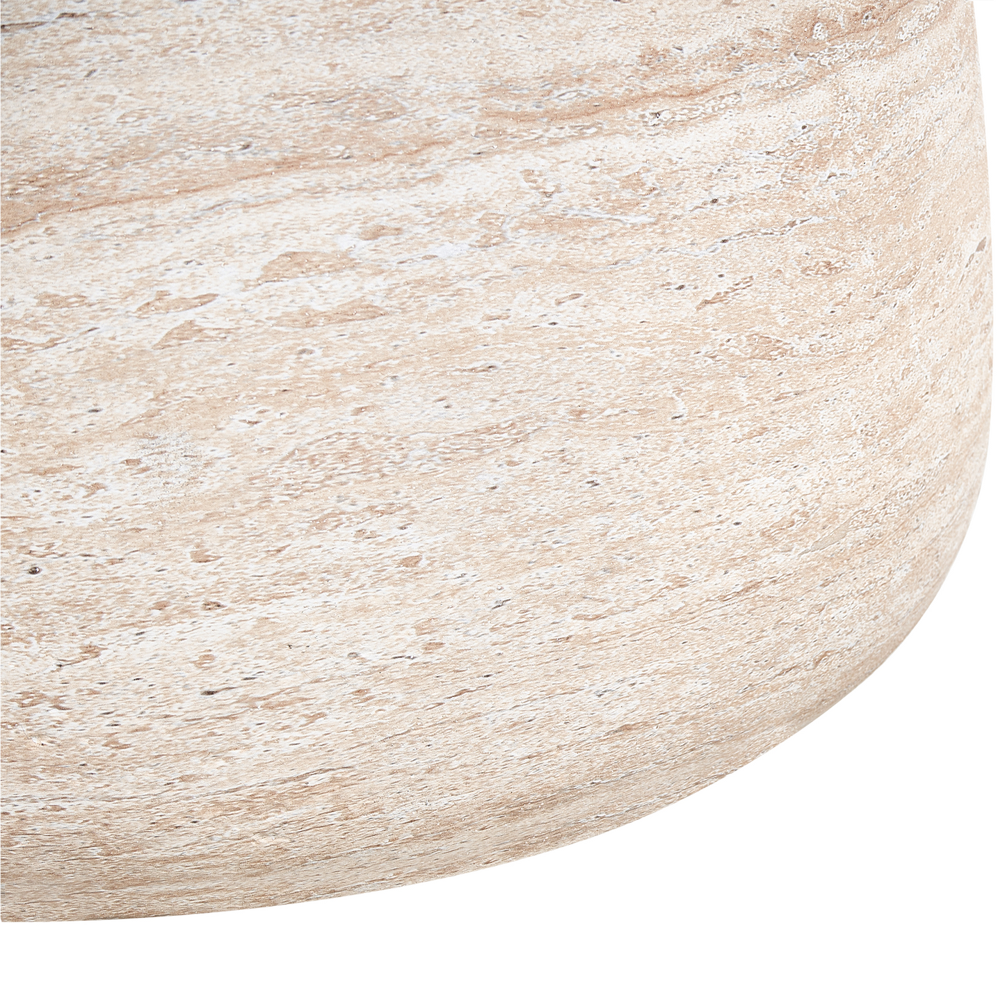 Luxe Living Side Table Beige Travertine Finish MDF Top