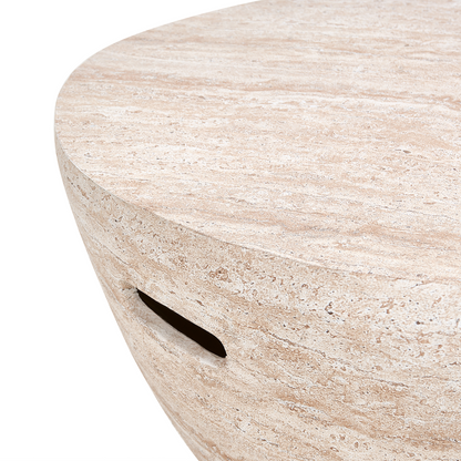 Beige Travertine Effect Coffee Table Stonelike Veneer