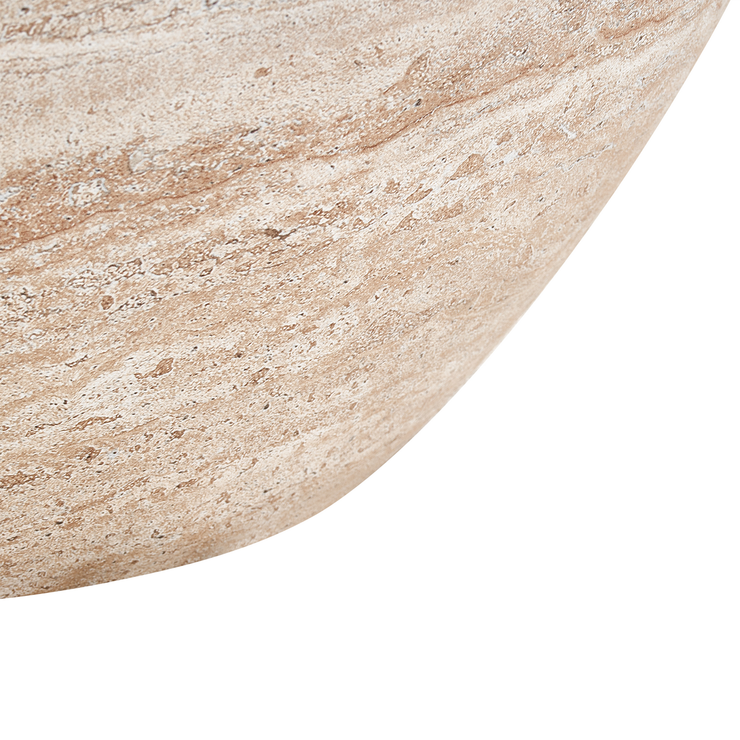 Beige Travertine Effect Coffee Table Stonelike Veneer