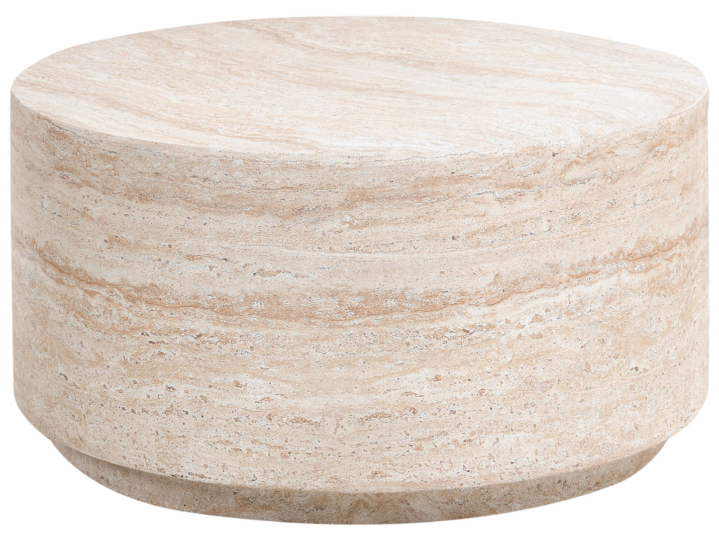Coffee Table Beige Travertine Effect Top Veneer