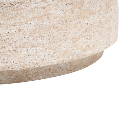 Coffee Table Beige Travertine Effect Top Veneer