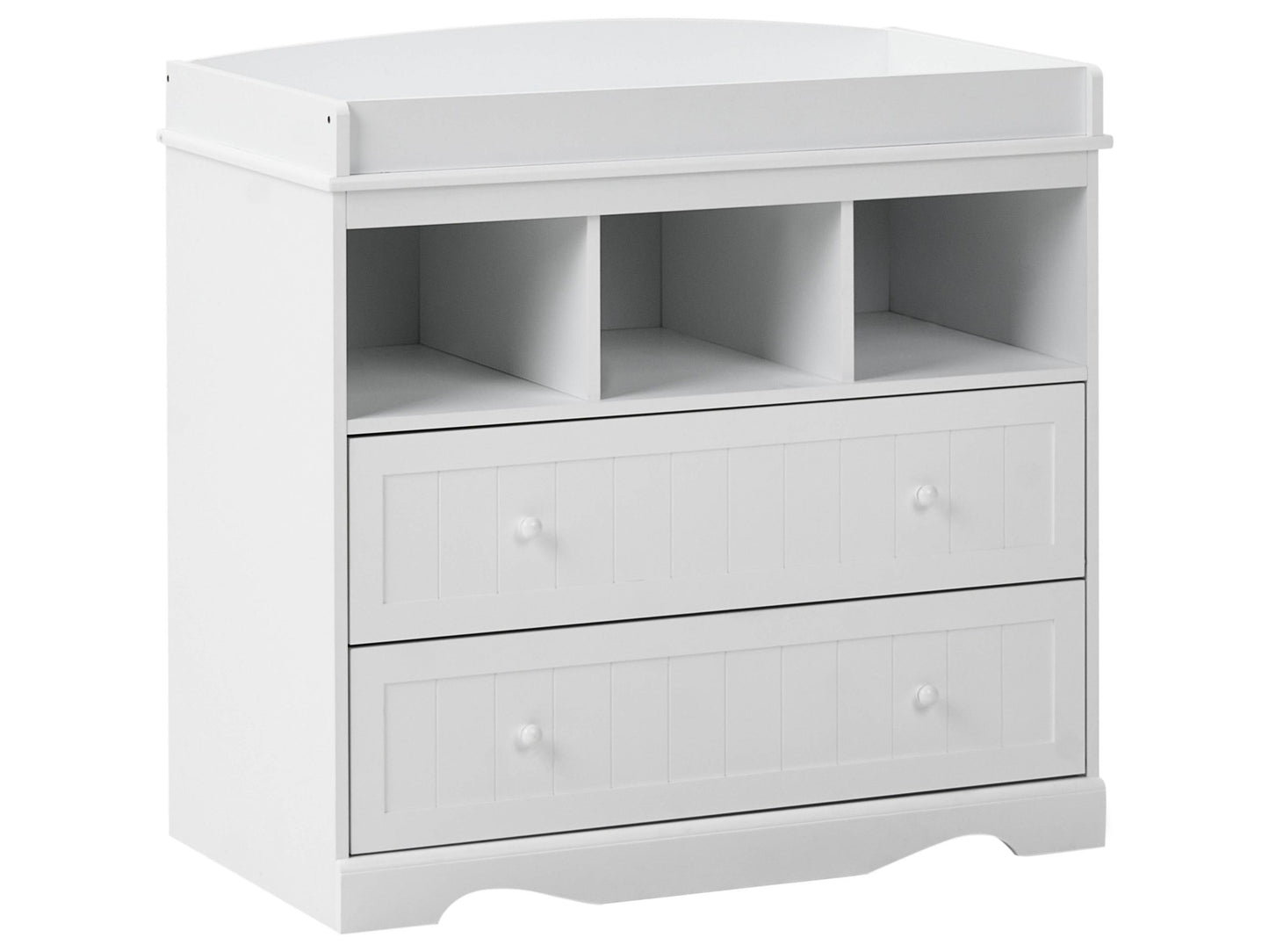 LittleNest White Changing Table Dresser With Shelves Drawers