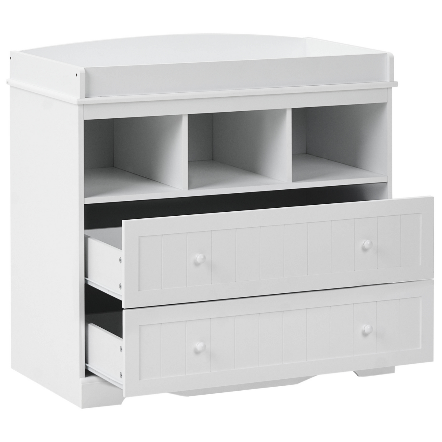 LittleNest White Changing Table Dresser With Shelves Drawers