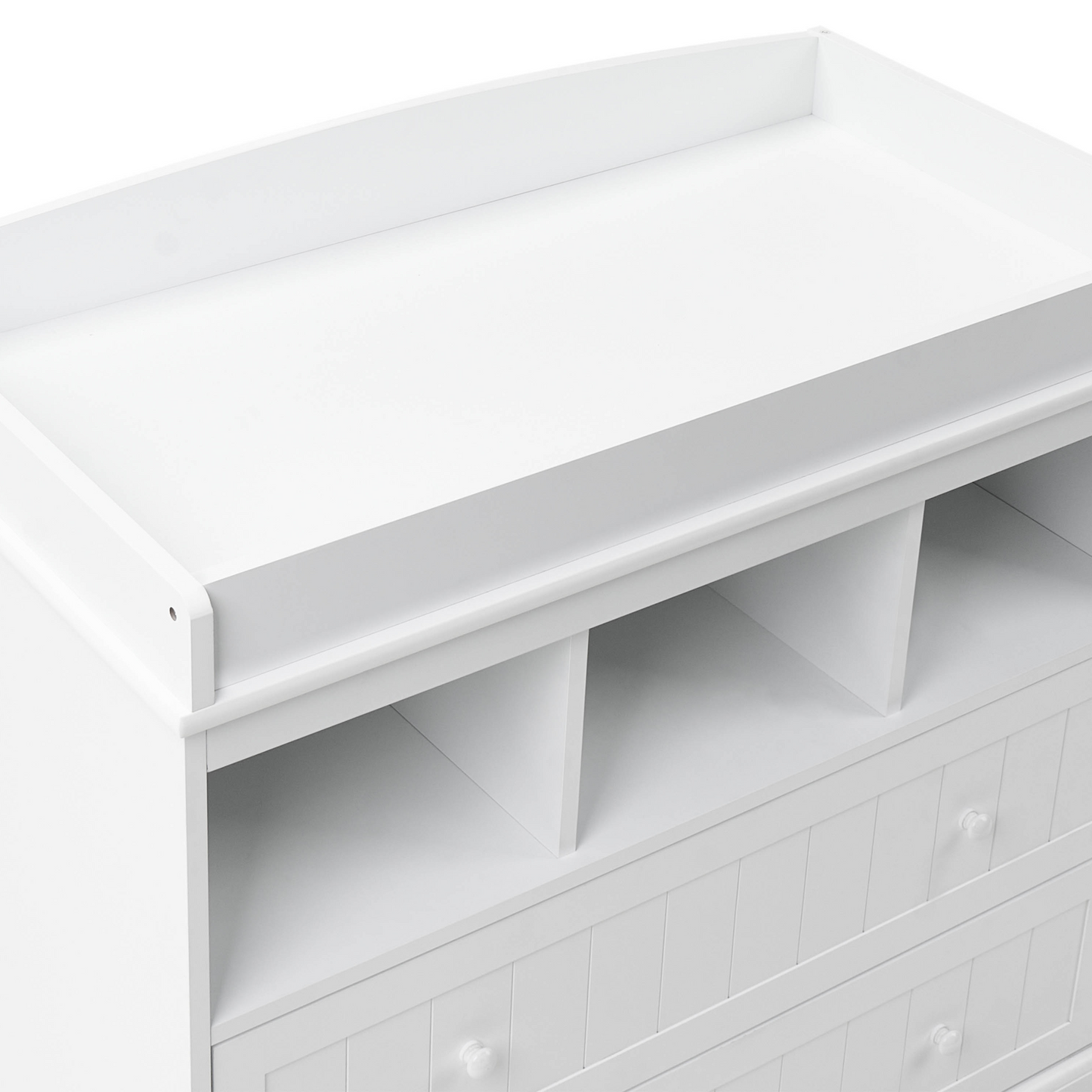 LittleNest White Changing Table Dresser With Shelves Drawers