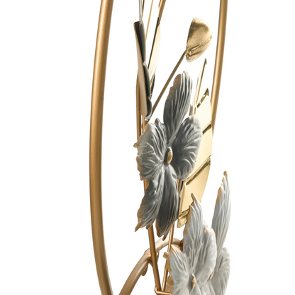 Aura Studio Wall Decor Gold Grey Metal Handmade Floral Leaf Sculpture
