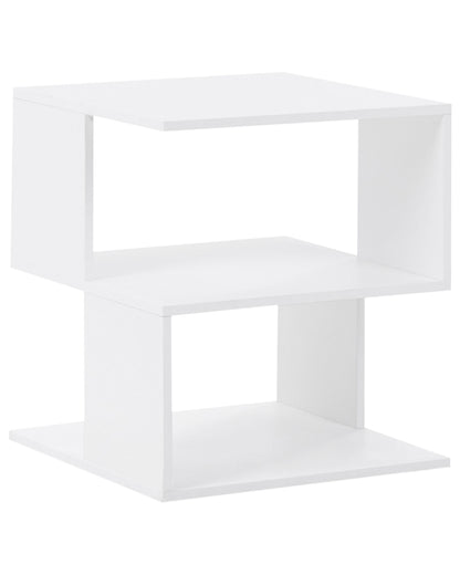 Bedside Table White Particle Board Open Shelves Modern