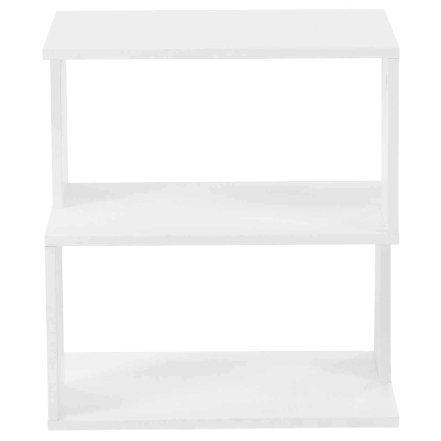 Bedside Table White Particle Board Open Shelves Modern