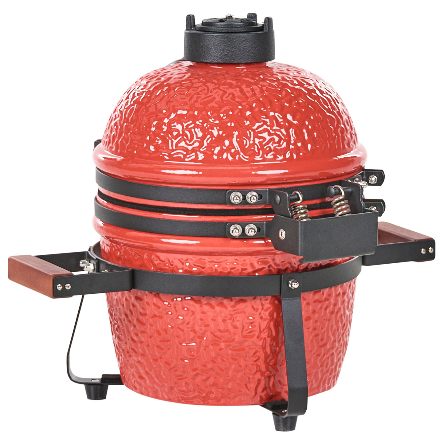 Red Ceramic Kamado Grill With Lid And Thermometer