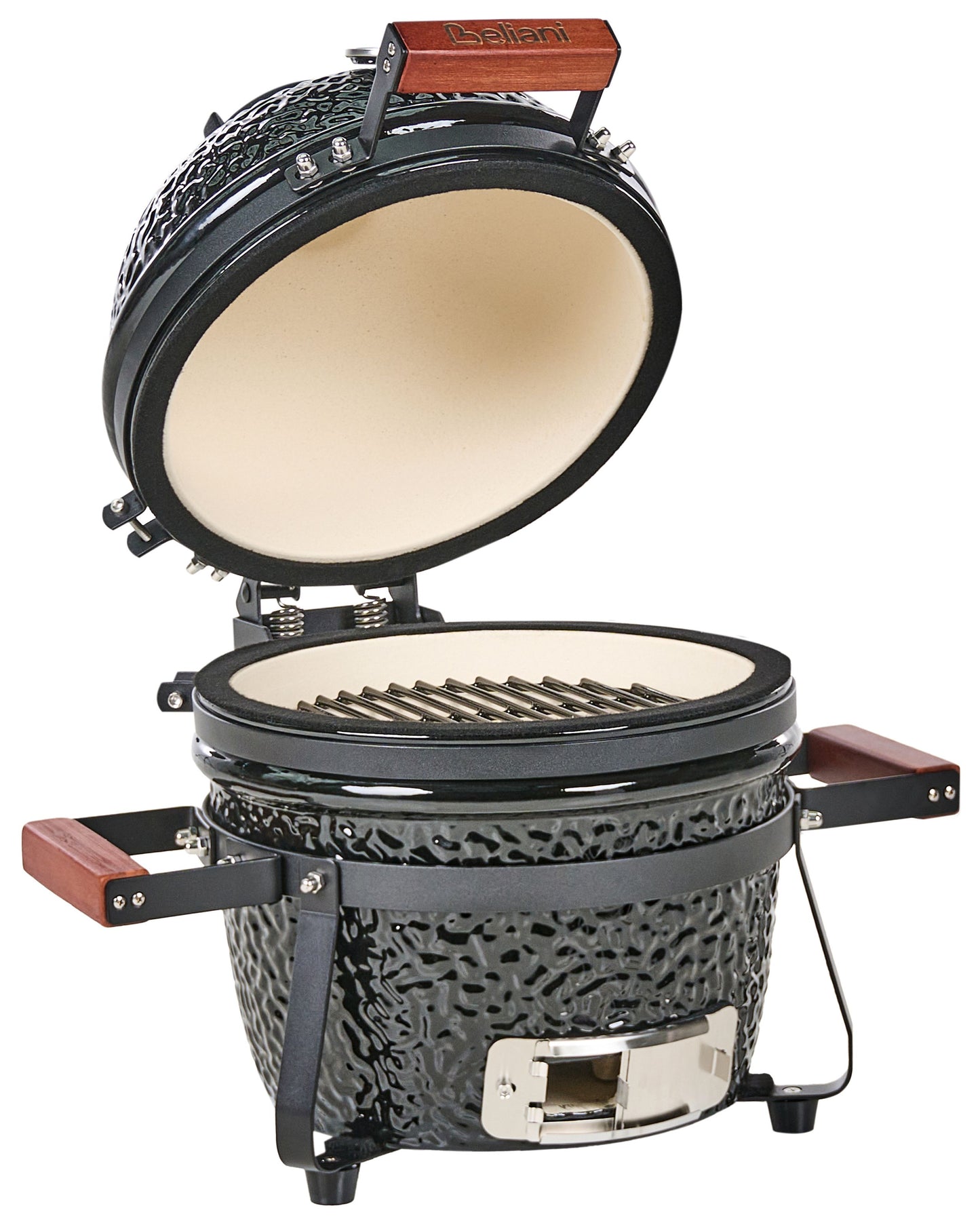 Black Kamado Ceramic Charcoal Grill With Thermometer