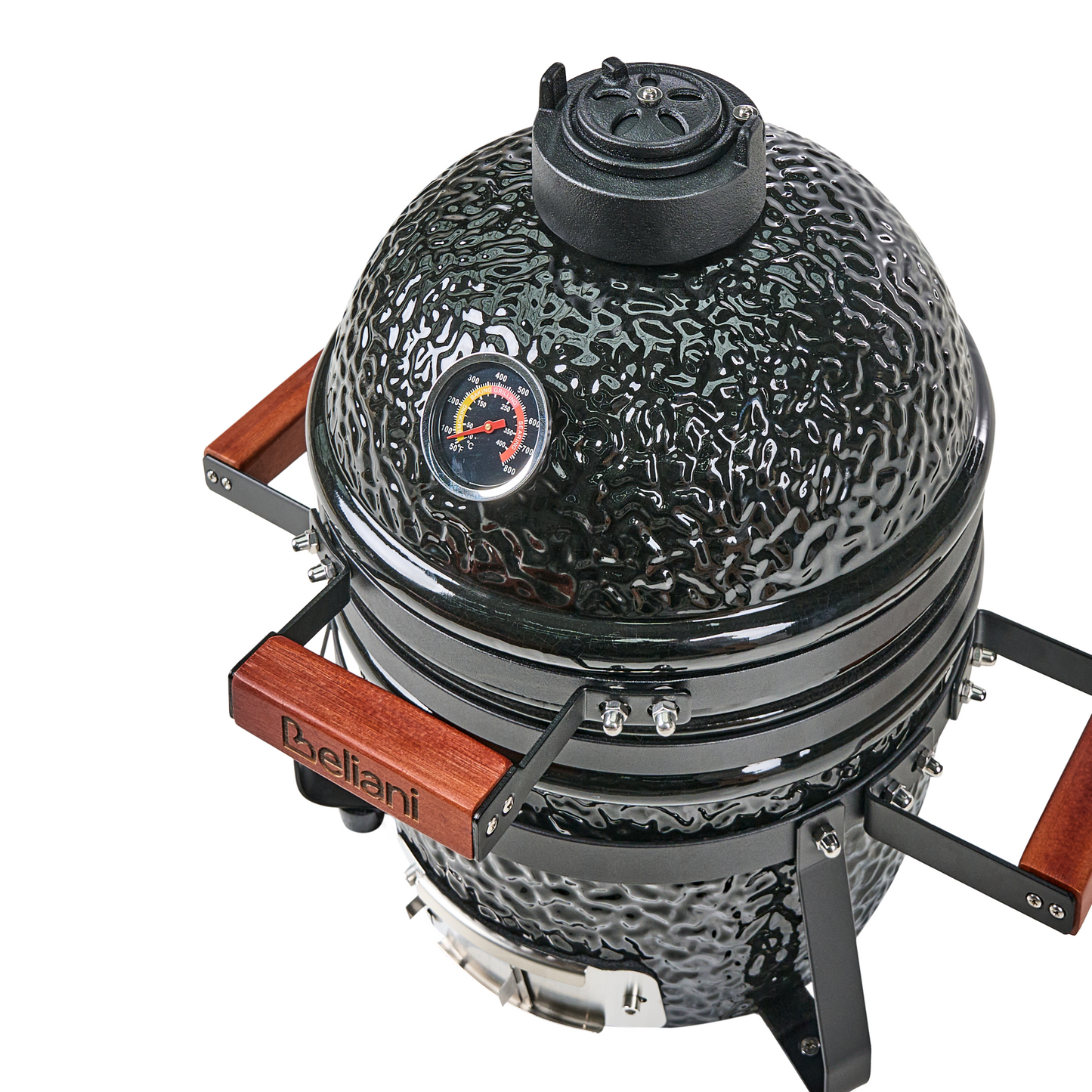 Black Kamado Ceramic Charcoal Grill With Thermometer