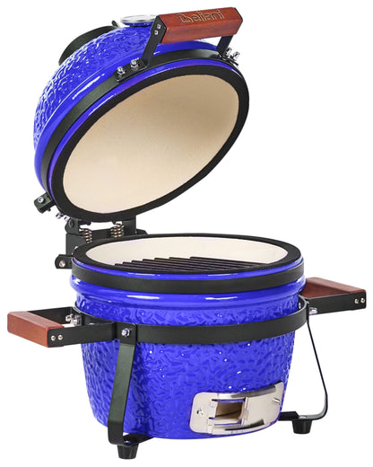Blue Ember Ceramic Kamado Grill with Lid and Thermometer