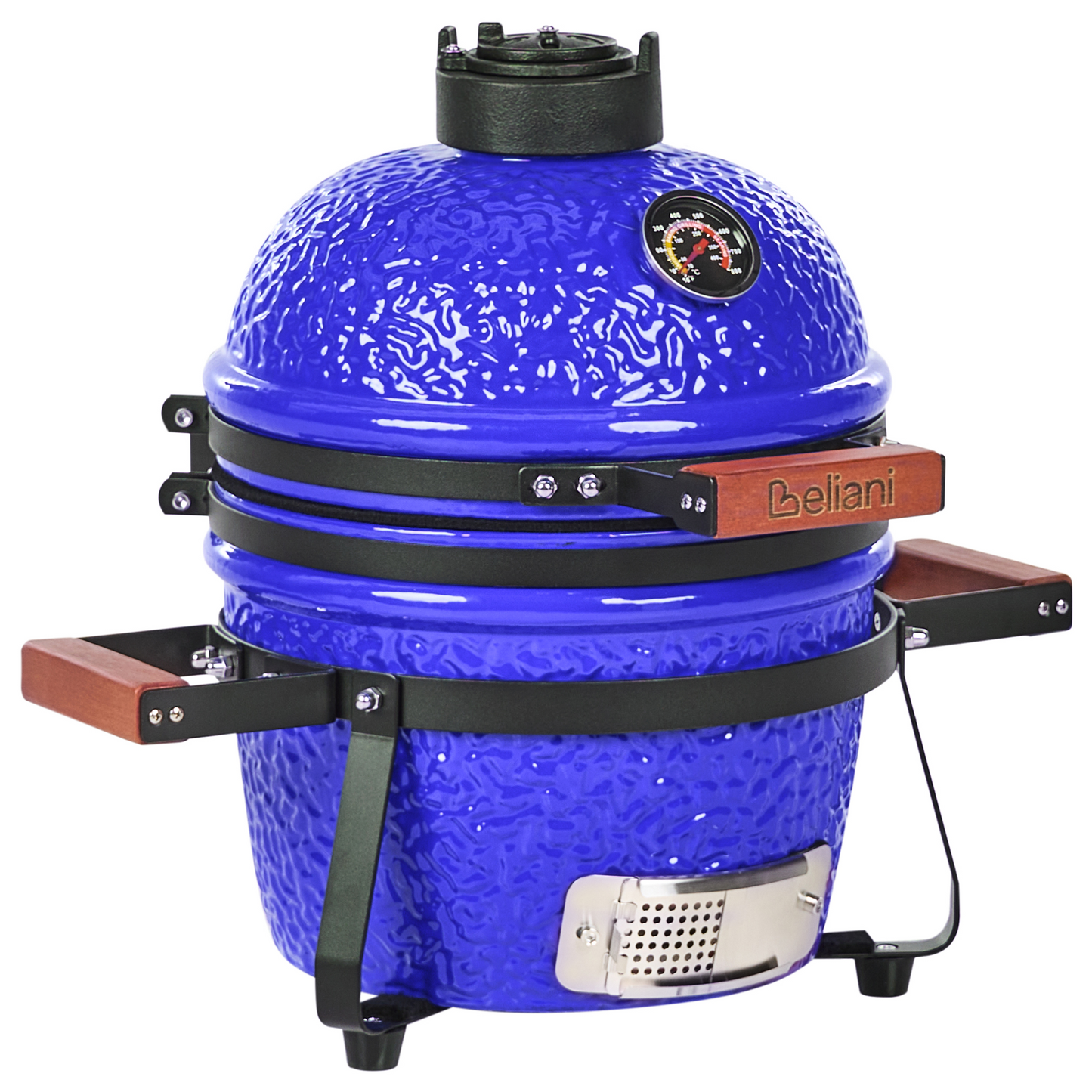 Blue Ember Ceramic Kamado Grill with Lid and Thermometer