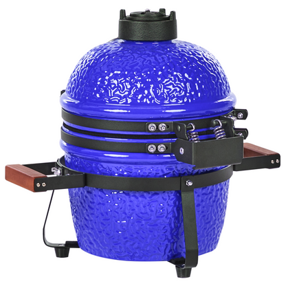 Blue Ember Ceramic Kamado Grill with Lid and Thermometer