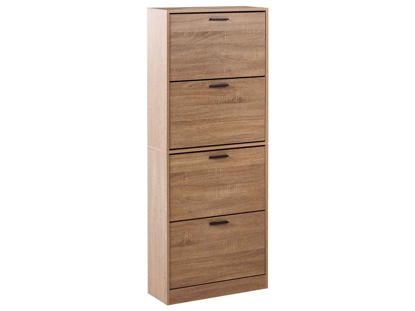 Shoe Storage Cabinet Light Brown Four Compartments Hallway
