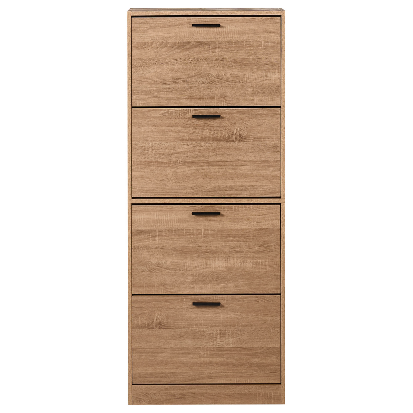 Shoe Storage Cabinet Light Brown Four Compartments Hallway
