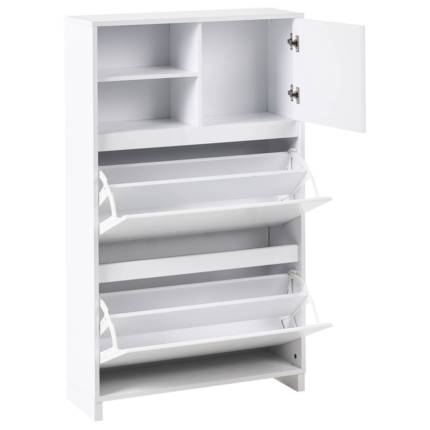 Shoe Cabinet White 3 Compartments Scandinavian Design