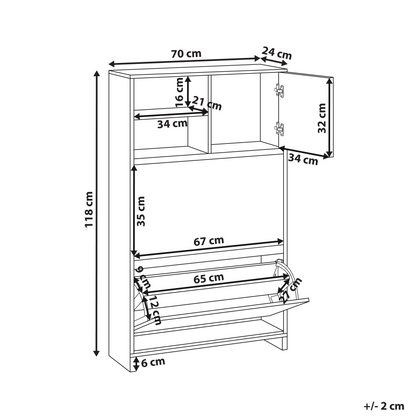 Shoe Cabinet White 3 Compartments Scandinavian Design