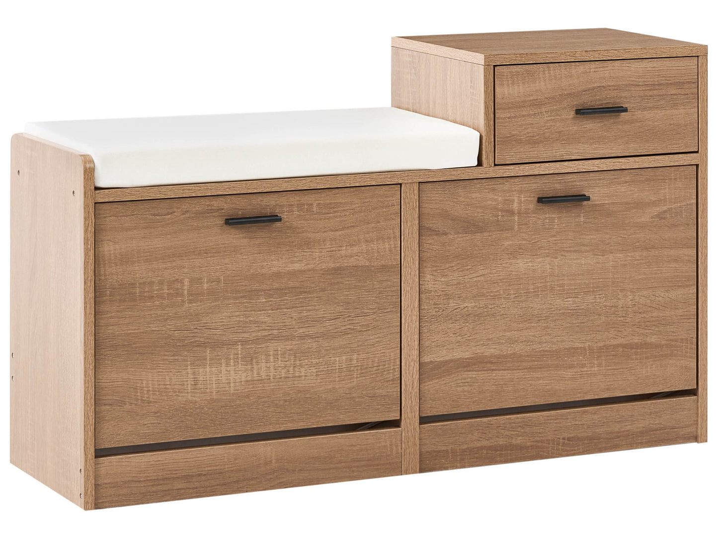 Shoe Storage Cabinet With Seat 2 Compartments Light Brown
