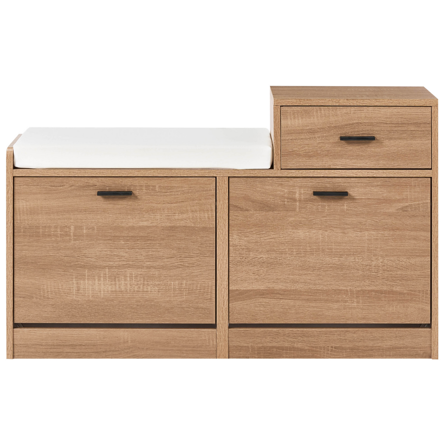 Shoe Storage Cabinet With Seat 2 Compartments Light Brown