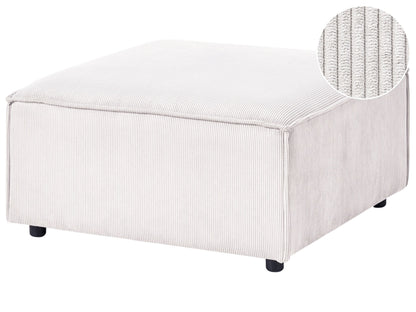 Element Off White Corduroy Ottoman Square Footstool With Black Legs