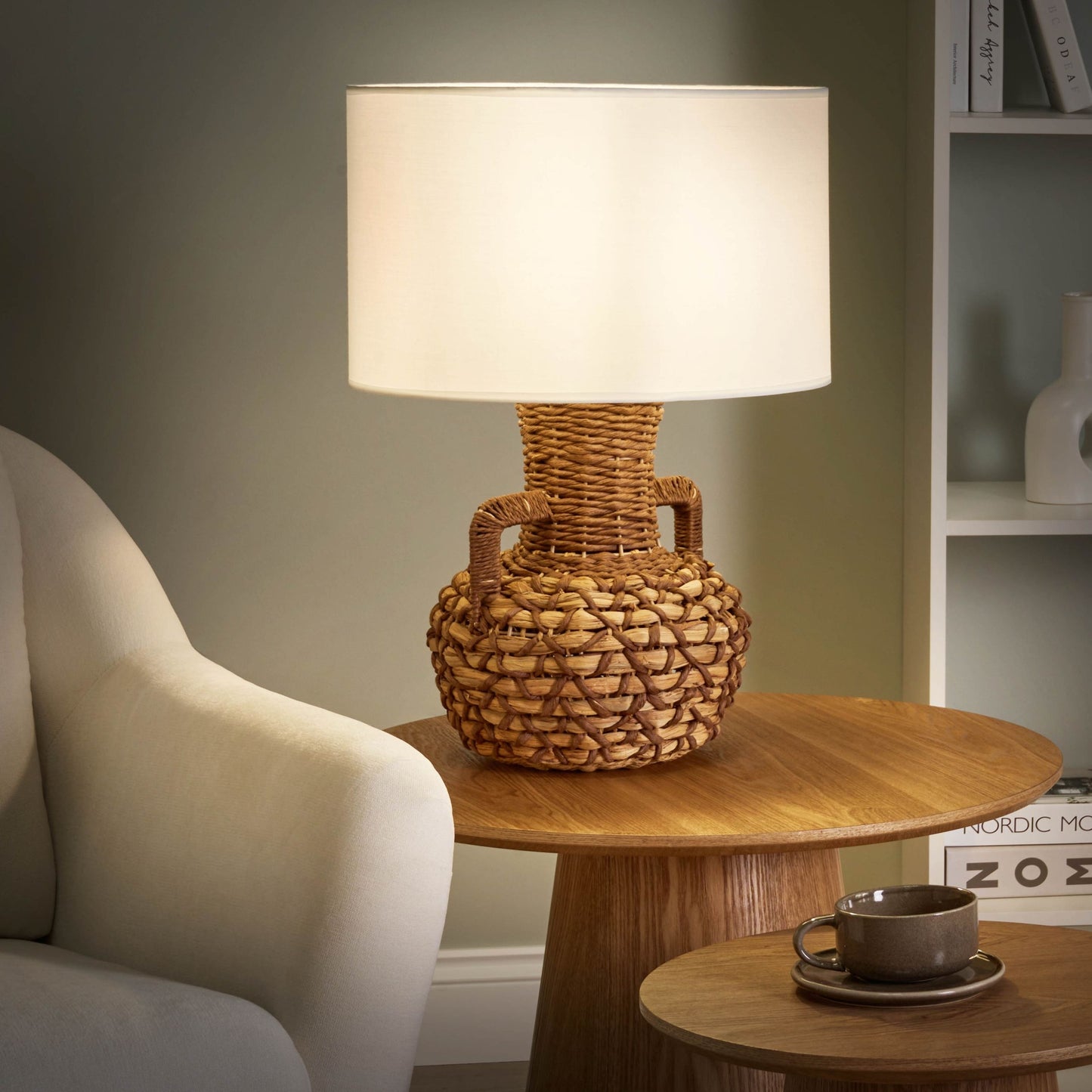 Handcrafted Woven Pendant Lamp Paper Rope Natural Finish