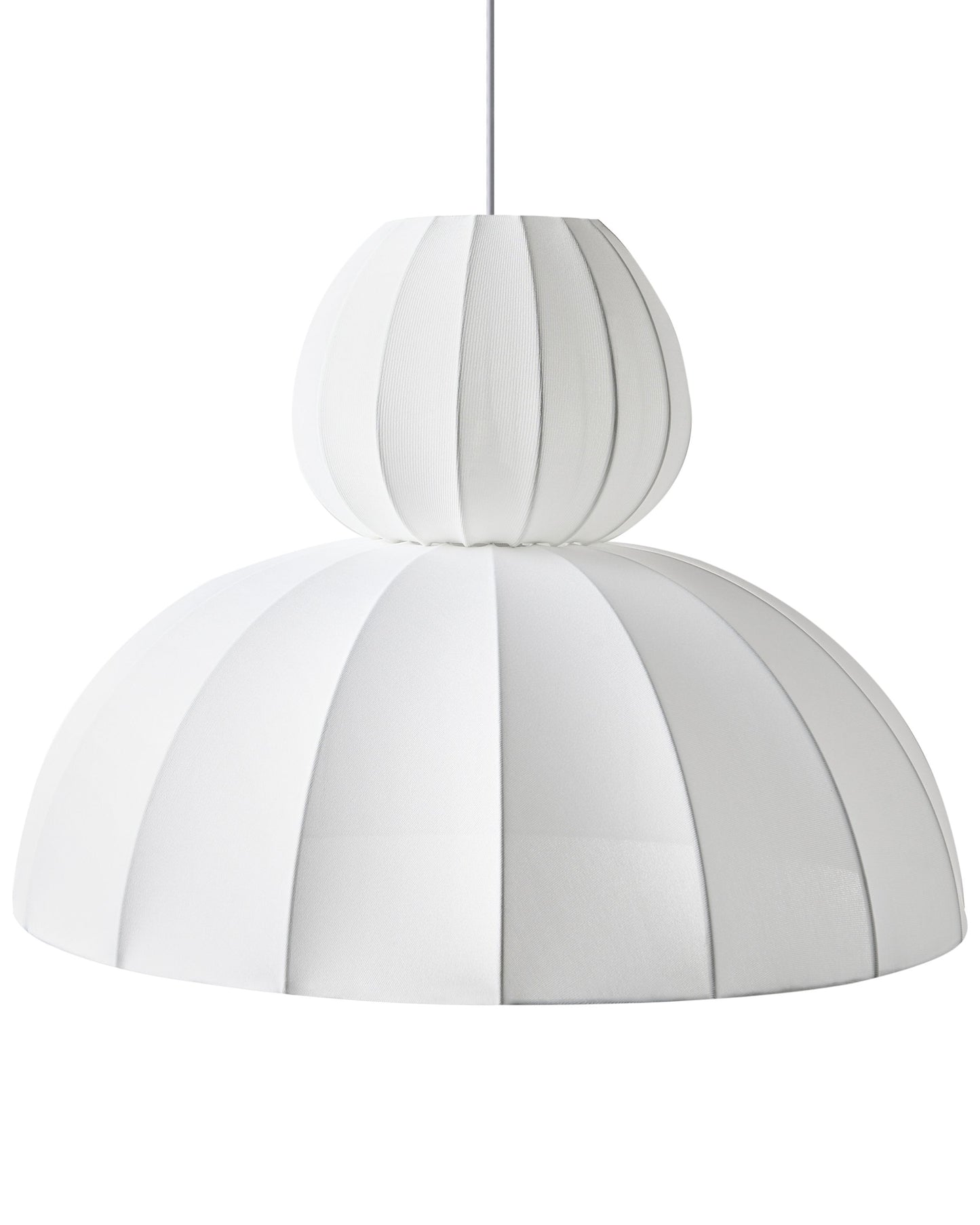 Faux Silk Pendant Lamp White Ceiling Light