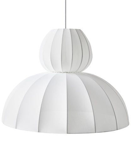 Faux Silk Pendant Lamp White Ceiling Light