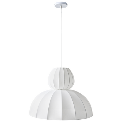 Faux Silk Pendant Lamp White Ceiling Light