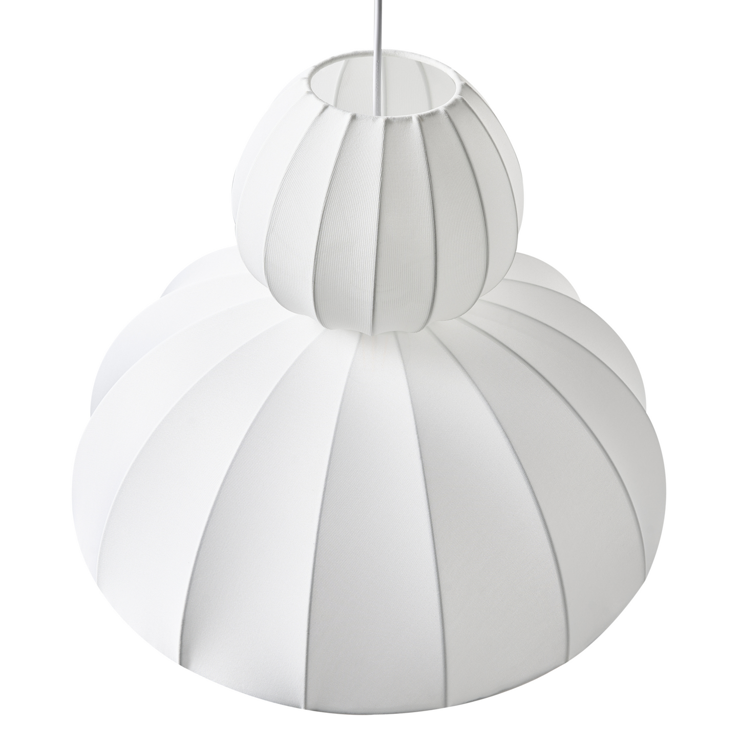 Faux Silk Pendant Lamp White Ceiling Light