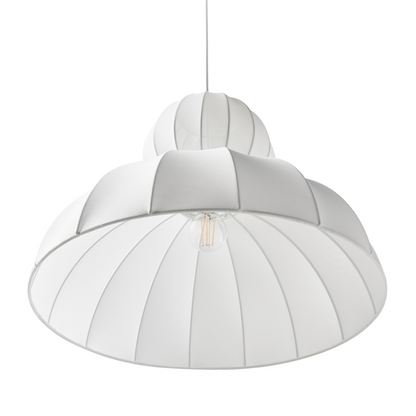 Faux Silk Pendant Lamp White Ceiling Light