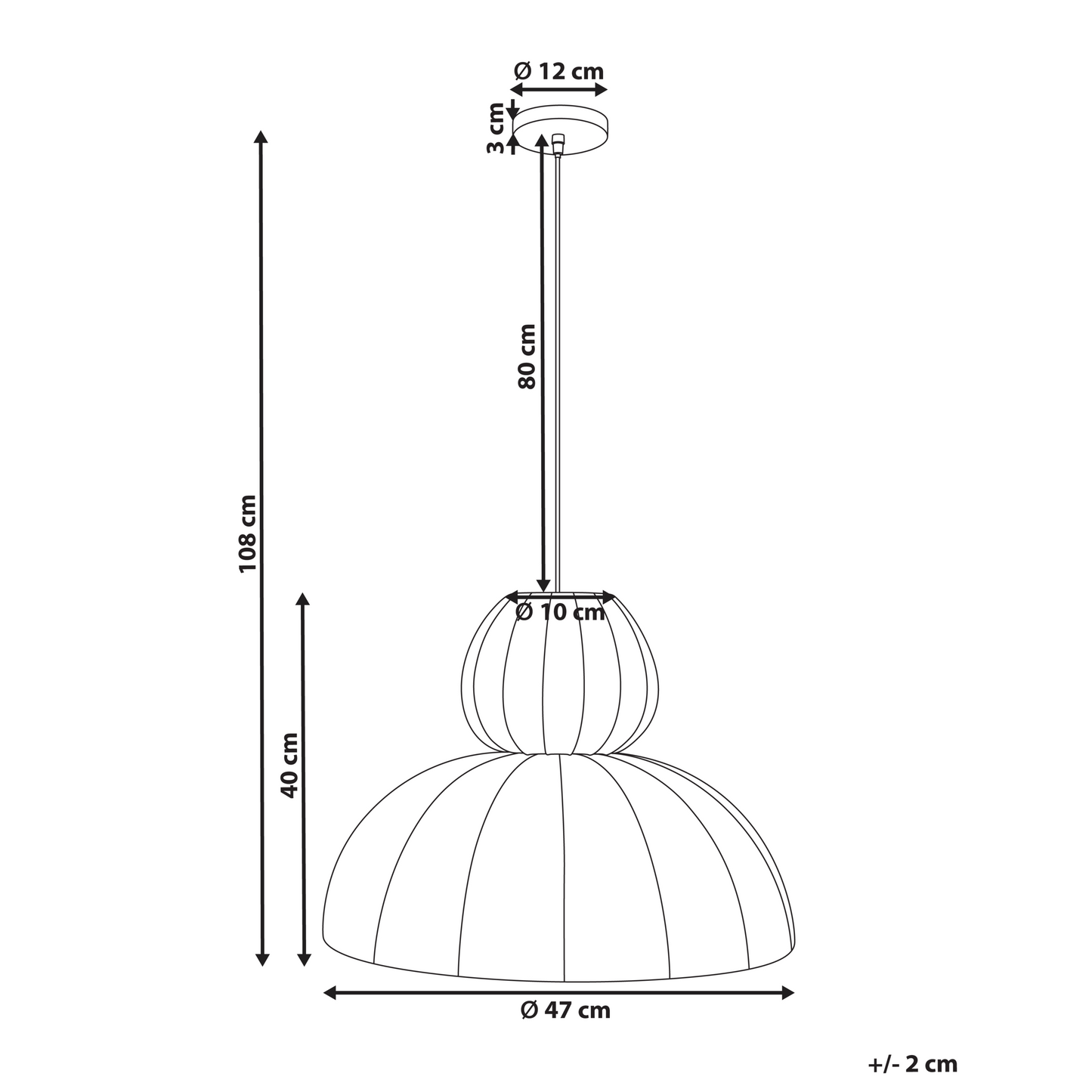 Faux Silk Pendant Lamp White Ceiling Light