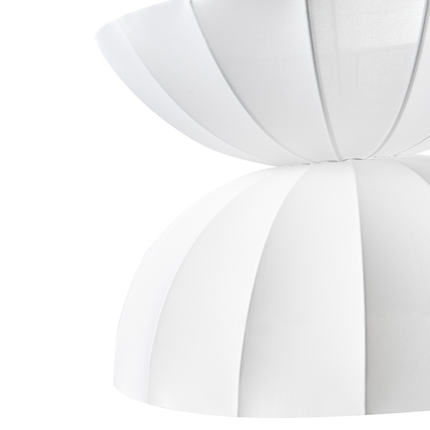 Pendant Lamp Faux Silk White Handcrafted Modern Ceiling Light For Living Room