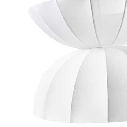 Pendant Lamp Faux Silk White Handcrafted Modern Ceiling Light For Living Room