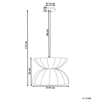 Pendant Lamp Faux Silk White Handcrafted Modern Ceiling Light For Living Room