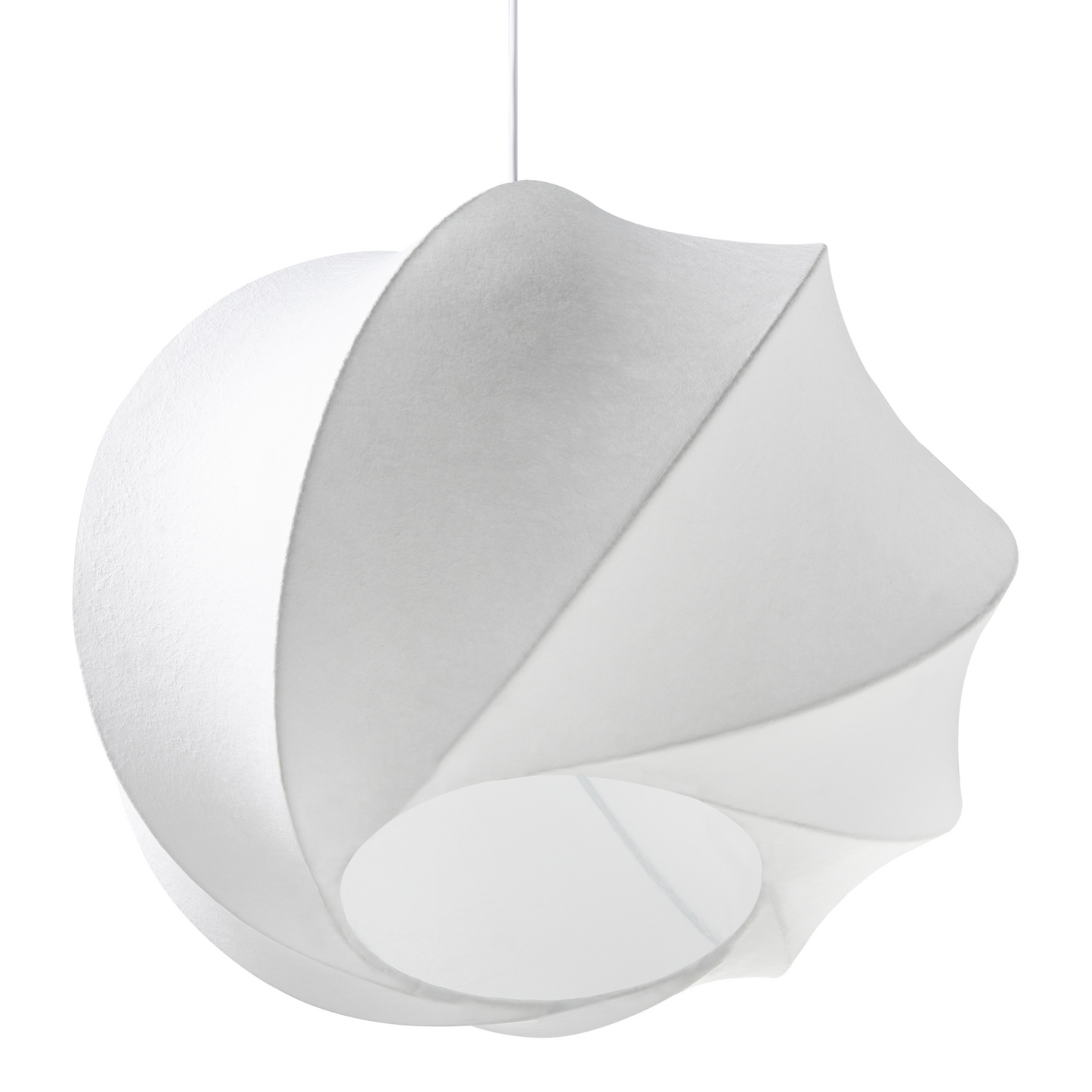 Faux Silk Pendant Lamp White Handmade Modern Ceiling Light