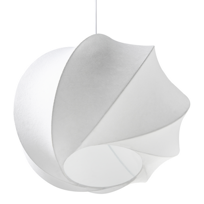 Faux Silk Pendant Lamp White Handmade Modern Ceiling Light