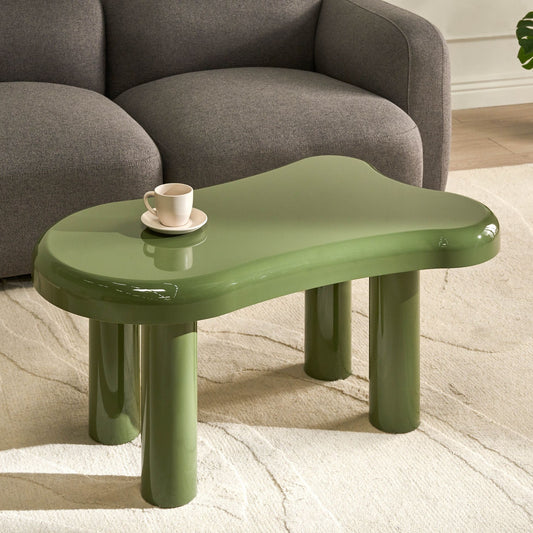 Ethos Green Oval MDF Coffee Table 93x60x44 Modern Minimalist