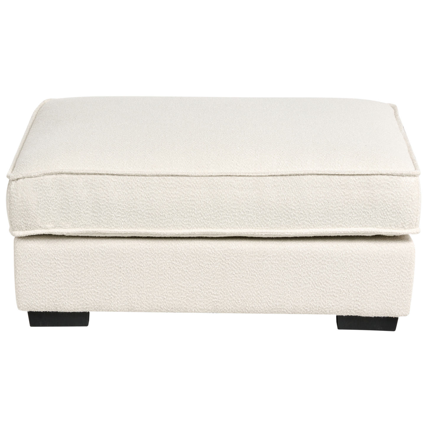 Light Beige Polyester Boucle Upholstered Ottoman Footstool
