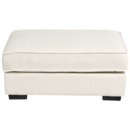 Light Beige Polyester Boucle Upholstered Ottoman Footstool