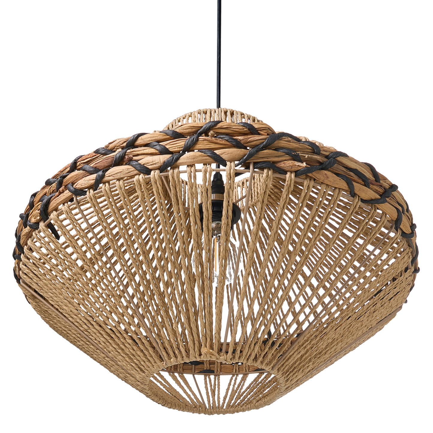Boho Pendant Lamp Paper Rope Shade