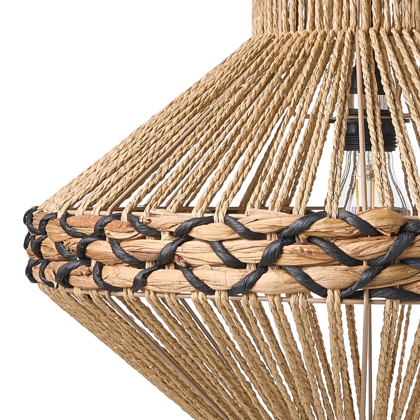 Boho Pendant Lamp Paper Rope Shade
