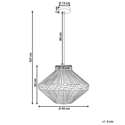 Boho Pendant Lamp Paper Rope Shade